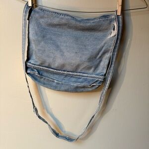 Light Blue Denim Distressed Shoulder Bag